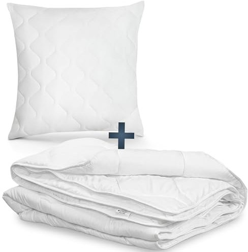 Moon - Bettenset Ganzjahresdecke - versteppte Decke und Kissen - ca. 135x200 + 80x80 cm aus 100% Polyester