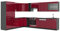 Vicco Eckküche Fame-Line, Bordeaux Hochglanz/Anthrazit, 347 x 257 cm mit Arbeitsplatte