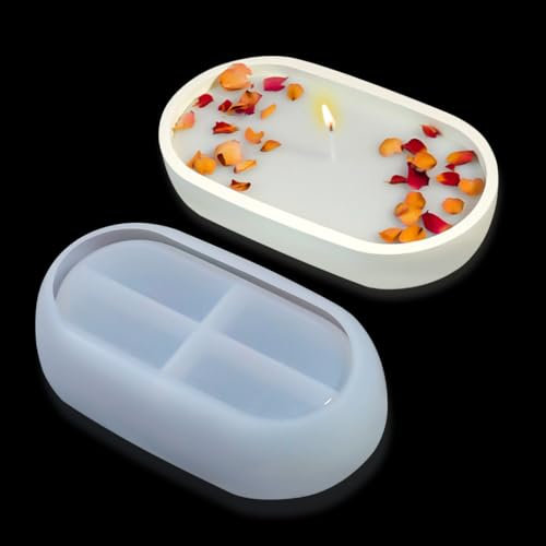 FineInno Oval Epoxy Resin Moulds Jar Silicone Moulds Resin Storage Box Mould for Candle Holder Flower Pots Candy Container