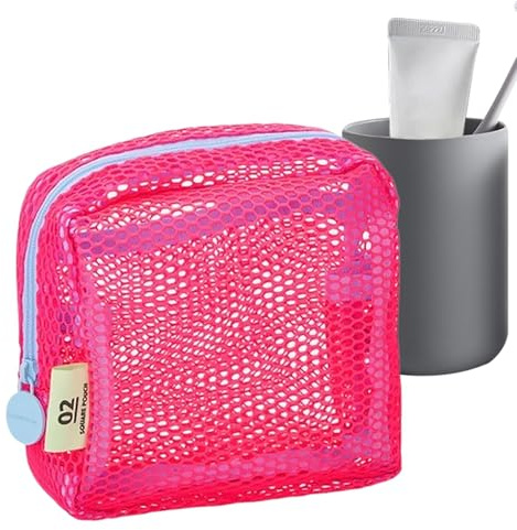Bolsa de cosméticos de malla, bolsa de aseo de viaje | Bolsa de almacenamiento para organizador de aseo de malla - Bolsa de cosméticos para cosméticos, teléfono móvil, llaves, pañuelos, B,
