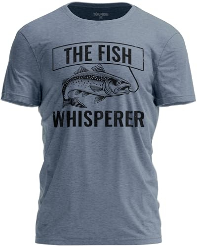 TeeUnion The Fish Whisperer Funny Fisherman T-Shirt - Fishing Pole Humor Graphic Tee Indigo Blue