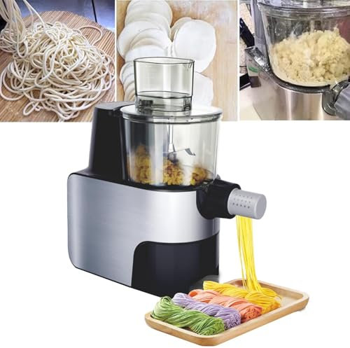 MáQuina Multifuncional Para Hacer Pasta | Prensa AutomáTica De Masa 450W | 9 Formas De Fideos | DiseñO Compacto De 1,5 L | Para Espaguetis, Fettuccine Y MáS, Prepara De 2 A 3 Porciones,Black