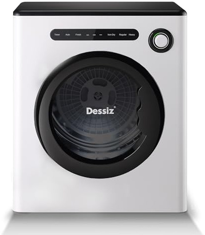 Dessiz 1.6 Cu.Ft. Portable Clothes Dryer, 970w,Machine with Stainless Steel Drum, 11lbs with Exhaust Hose,Digital Control with Hygrometer Sensor, Dryer for Apartments, Home, RV, Dorms