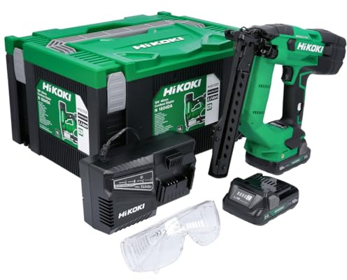 Hikoki NT1804DAJXZ 18V Cordless Brushless 18G Narrow Crown 2nd Generation Stapler with 2 x 2.0Ah Batteries, Charger & Carry Case