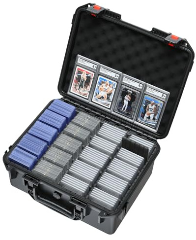Graded Card Case Storage Box: Trading Card Storage for PSA BGS SGC Toploaders with 12 Dividers, Sports Cards Cases for Baseball Football MTG Slab Holder Collector Gift Carry Organizer Display（800+）
