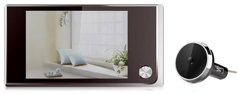 Iyalezirk Mirilla Digital de 3,5 Pulgadas con Monitor LCD Gran Angular de 120°, de Seguridad para Puertas de 35 A 100 mm de Grosor B