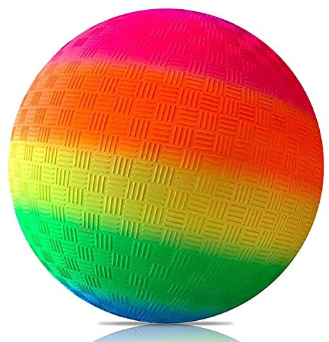 PVC Bouncy Kickball, 2 Stück PVC Regenbogen Ball, Kinder Spielball, Wasserball Fußball, Strandball, PVC Ball für Indoor Outdoor 8,5-Zoll