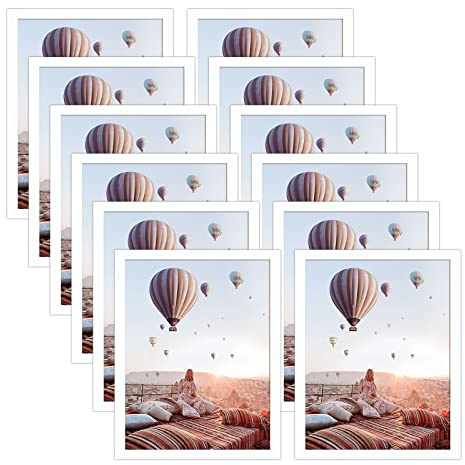 CRUGLA 12 Packs 8.5x11 Magnetic Picture Frames for Refrigerator Locker, 8.5 by 11 Photo Certificate Document Frame Bulk, Peel and Stick Kids Artwork Holders for Fridge Dishwasher Whiteboard