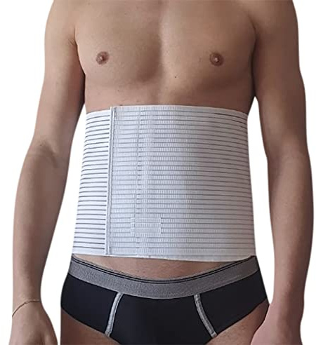 INGROSSO MERCERIE LCF 24 cm hårt band för ländryggen, vit, formning, ryggstöd, herr och dam, tillverkad i Italien. (XXXXXL)