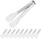 MABAHON 10 Pack Serving Tongs Buffet, 7 Inch Kitchen Cooking Tongs Stainless Steel Buffet Tong Frying Tong for Pasta Salad BBQ Cake Home Birthday Wedding Candy Bar Party (7 INCH)