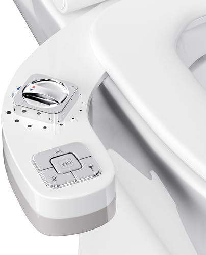 SenDeluz Bidet Aufsatz für Toilette, Nicht Elektrisch Bidet Toilettenaufsatz Bidet Mit Einziehbare Selbstreinigende Dual Nozzle Einstellbarer Bidet Druckschalter Warm- und Kaltregulierung für Wash