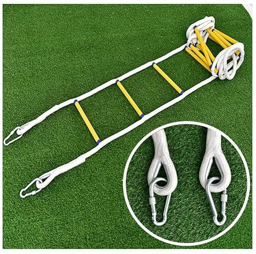 Échelle de corde d'évacuation Échelle souple d'urgence en cas d'incendie Cadre d'échelle en résine jaune antidérapant Supportant un poids de 420 kg Échelle de corde d'escalade Escalade, échelle d'ent