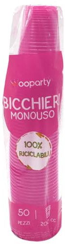 WOOPARTY Bicchieri monouso fucsia 50pz 200cc