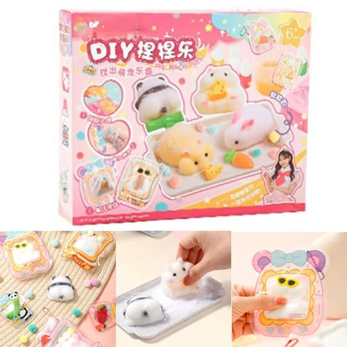 Squishies Minis - Kit de actividades para aliviar el estrés, mini juguetes esponjosos de animales, haz tus propios juguetes esponjosos, juguetes para apretar para regalos de fiesta de Navidad