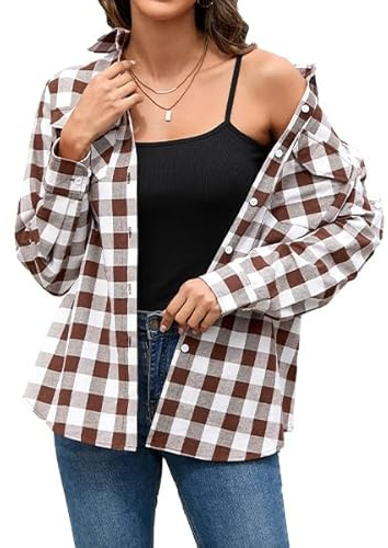 Stamain rutig skjorta damer blus långärmad traditionell blus Oktoberfest skogsarbetarskjorta rutig skjorta damer bomull lång blus toppar rullande v-ringad toppar S-3XL