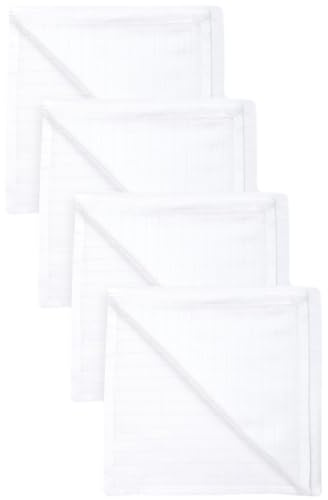 NEXT Nyfödda unisex Muslindukar för baby i 100% bomull 4-pack Vit Medium