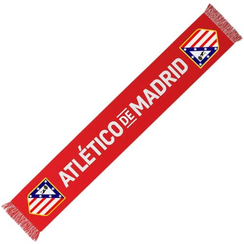 Atletico de Madrid Officiell röd halsduk med broderad sköld, perfekt för att heja på laget med stil och röd-vit stolthet.