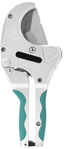 Cloimei Cortador de tubos de trinquete de alta resistencia Tijeras de corte de tubos profesionales de 2,5 pulgadas para tubos de PVC PP PU PE con mango de aluminio de acero SK5 Col
