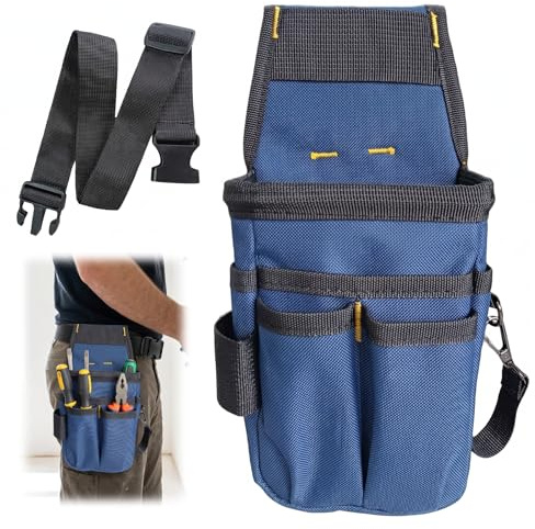 WestCH Cintura Porta Attrezzi,Marsupio Elettricista,Porta Attrezzi da Cintura,Regolabile Marsupio Attrezzi con 14 Tasche per Elettricisti,Edilizia,Falegnami,Tessuto Oxford 600D,Blu