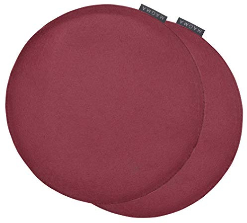 MAGMA AVARO Stuhlkissen/Sitzkissen für Indoor und Outdoor, Öko-Tex Siegel, waschbar bis 30°C, 1 Stück, 35x35cm, Weinrot