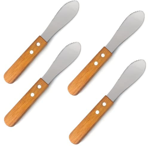 ZHIZICX 4 PCS Butter Knife Stainless Steel Cream Spatula Condiment Spreader for Pastry Cake DIY Shop Bread Slicer Bagel Slicer