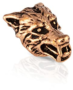 NKlaus perle de barbe bronze loup germanique celtique viking médiéval perle de cheveux 3158