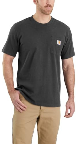 Carhartt Herren K87 Pocket S/S T-Shirt T-Shirt, Carbon Heather, S