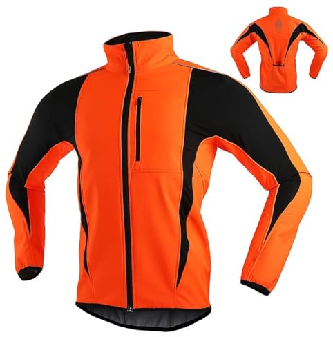 Women's Winter Thermal Windproof Reflective Running Jacket, Waterproof Warm Cycle Jacket, High Vis MTB Jacket, Fleece Softshell Coat