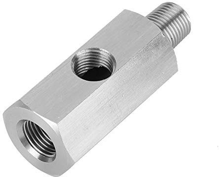 oil pressure switch t piece + Oil Pressure Sensor, Te M10 Stainless Steel to NPT Adapter Turbo Power Supply for m10 x 1.0 x 1/8 pipe adapter