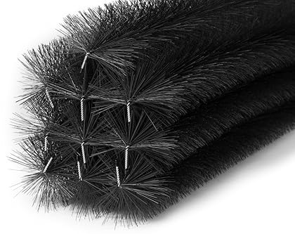Forega - Spazzole per Grondaia e Pannelli Solari Ø19 cm, 12m (10x120 cm) | Filo Inox | Protezione da Foglie | Resistente ai Raggi UV | Facile da Installare