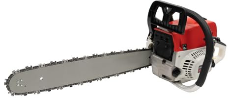 AOOUNGM Kettensäge Benzin 2-Takt Chain Saw Set 52CC Gasoline Chainsaw Kettensäge Schneiden Motorsäge Benzin Selbstrückstellender Zugstart Gasoline Chainsaw, Rot