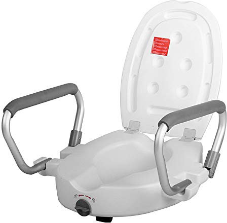 Rialzo per Sedile WC rialzato - Rialzo per Sedile WC Standard per Anziani, Sedile per WC Portatile per disabili con Maniglie, per Mano