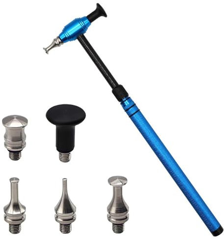 Alriedy Dent Repair Kit Car 5 Knock-Down Heads Body Tool for Paint-Free Dent Removal, Dent Tool with Telescopic Aluminium Alloy Hammer, Adjustable for Car and Motorcycle