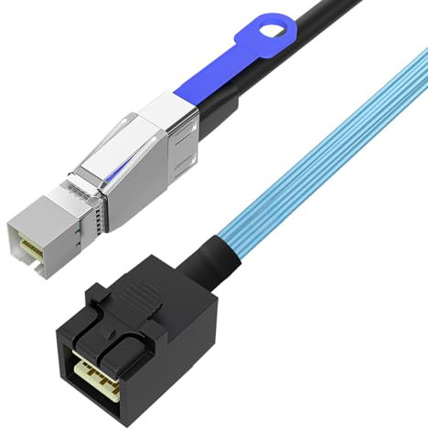 Buacoz SFF-8644 to SFF-8643 SAS Cable,1M/3.28FT Mini SAS HD to Mini SAS Adapter for HDD/SSD Storage, RAID Arrays, Servers, Data Centers - Durable Data Transfer Extension Cable