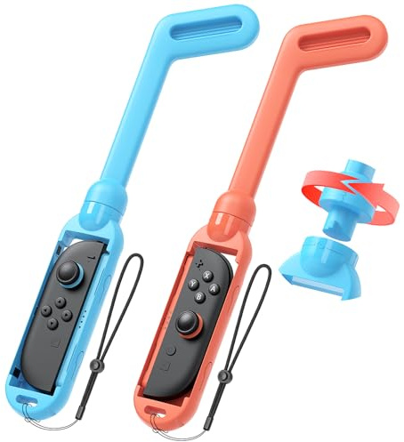 [Für 𝗦𝘄𝗶𝘁𝗰𝗵 𝟮/𝟭] Golfschlägergriff für Nintendo Switch 2/Switch Joy-Con – für Mario Golf Nintendo Switch Spielzubehör & Mario Golf Super Rush | Drehbarer Schlägerkopf, abnehmbare Aufbewahrung