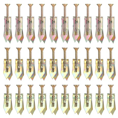 60Pcs Self Drilling Drywall Anchors with Screws Kit, Steel Heavy Duty Drywall Anchors and Screws, No Pre-Drill and Holes (3 Sizes)