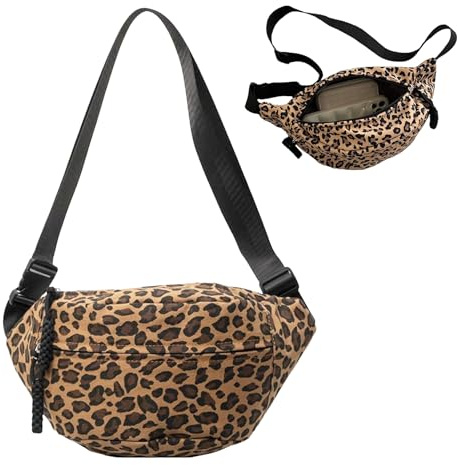 FULHANY RiñOnera Mujer - RiñOnera Hombre - Bolsa Cintura - Correas Ajustables para Los Hombros, Aptas Tanto para Hombres como para Mujeres, para Viajar Y Trabajar (32,5/15,5/9,5 Cm)