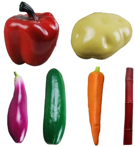 Mini Artificial Vegetables and Fruits Set with Plastic Simulation Peppers, Pumpkins, Garlic and More for Pretend Play, Role-Playing, Educational Cutting Toys an（cucumbers)