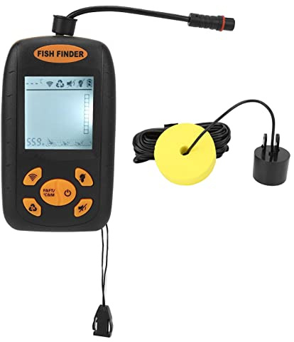Bewinner Bärbar Fishfinder med LCD-skärm och Ekolodssensor, Handhållen Vattendjupmätare för Kajakbåtssjöfiske, Upptäcker Fisk Platsstorlek Ogrässtenar