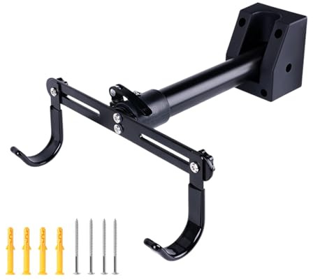 ZHENBYR Portabiciclette per montaggio a parete a lunghezza regolabile Portabiciclette pieghevole tipo pesante Accessorio per ciclismo efficiente in termini spazio Staffe per bici in metallo