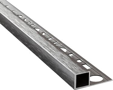 Alu Vierkant Quadrat Profil Fliesenschiene Schiene matt poliert L270cm H10mm gebürstet