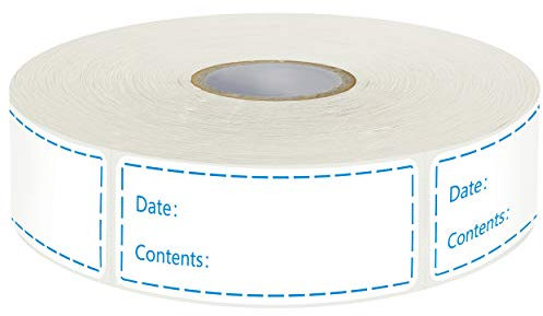 500 Removable Freezer Pantry Labels Set Water Oil Resistant with Perforation Line,1 x 3 Inch Food Storage Stickers, Refrigerator Freezer Paper Label Easy Clean Leaves No Residue