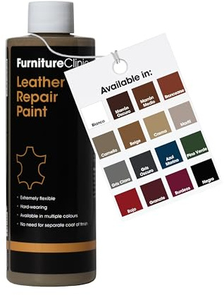 Furniture Clinic läderreparation färg och färguppdatering | självförseglande läderfärgämnen för snabb + enkel läderreparation | lädersoffor, bilstolar, läderskor, läder (beige, 250 ml)