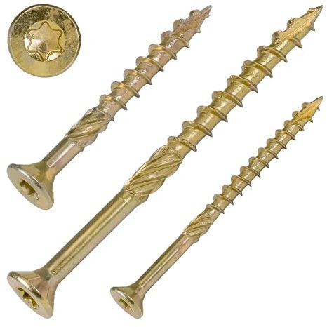 Holzbauschraube 5x60 mm - 200 Stück, gelb verzinkt, TX 25, Cut-Spitze, Reibteil, ETA | SCREW REBEL