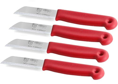 Küchenmesser Gemüsemesser Set aus Solingen Made in Germany Obstmesser Allzweckmesser mit Extra Scharfer Messerklinge aus Rostfreiem Edelstahl Kurz/Lang für den täglichen Einsatz (4, Klein)