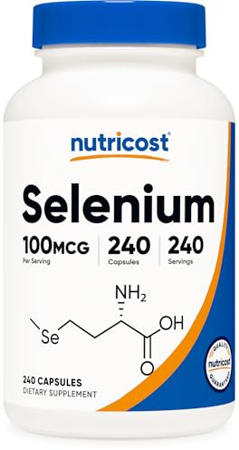 Nutricost Selenium Supplement 100mcg, 240 Capsules, Vegetarian, Gluten Free & Non-GMO