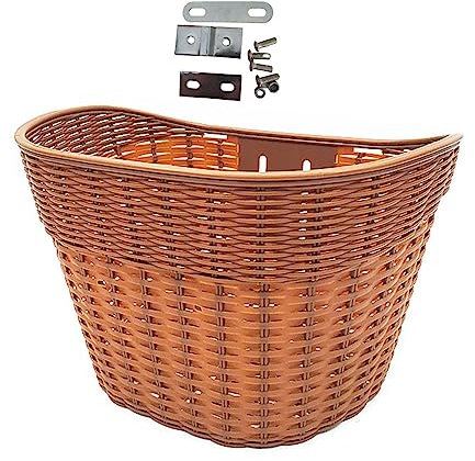 Perfeclan Fahrradkorb, Lenkerkorb, langlebig, Fahrradzubehör, die meisten Erwachsenenfahrräder, Fahrradkorb, Fahrradaufbewahrungskörbe, S Braun