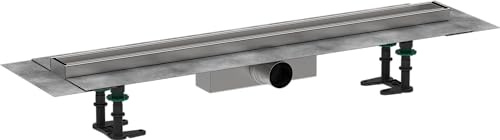 hansgrohe RainDrain Compact - set completo di canalina doccia (incl. set di installazione), canale di scarico piastrellabile 800 mm, installazione standard, acciaio inox spazzolato