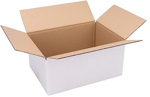 verpacking wellpapplådor 300 x 215 x 140 mm KK 30 vita [storlek och antal valbara] enkelwell mellanstora lådor 100 stycken
