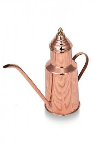 Gemlik Pot à huile et vinaigre en cuivre fait main Rouge